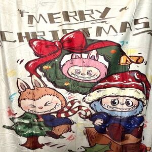Festive Christmas Cartoon Blanket